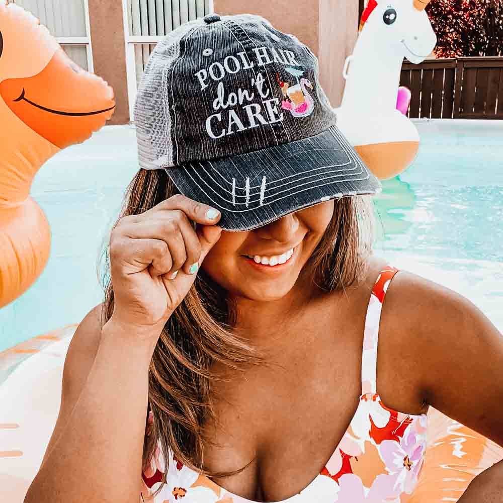 "Pool Hair Don't Care" Trucker Hat