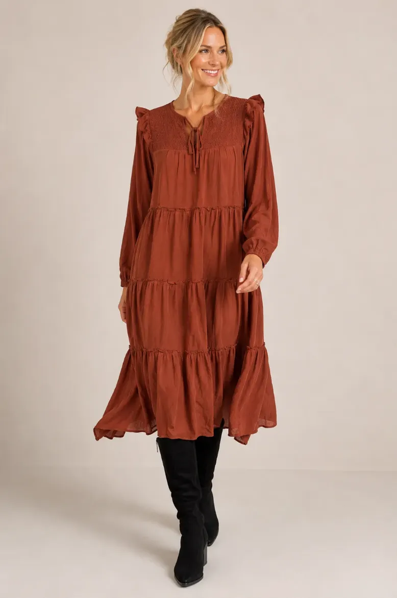 Autumn Romance Midi Dress