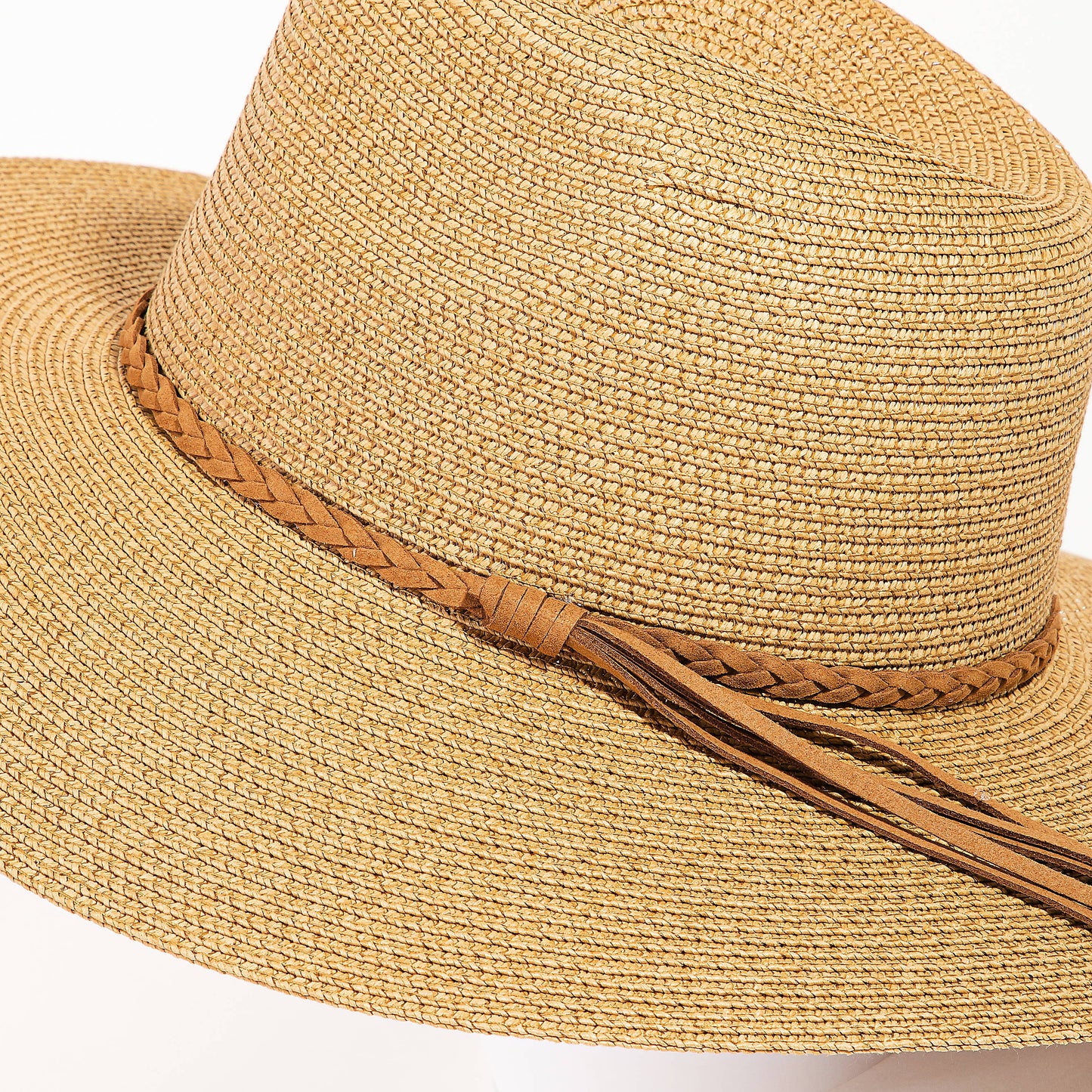 Braided Rope Strap Floppy Brim Sun Hat