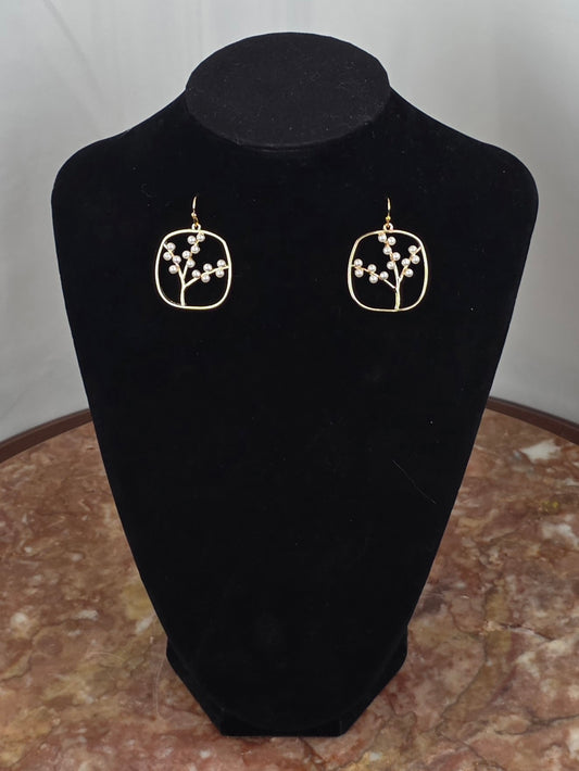 Tree of Life Beaded Drop Earrings