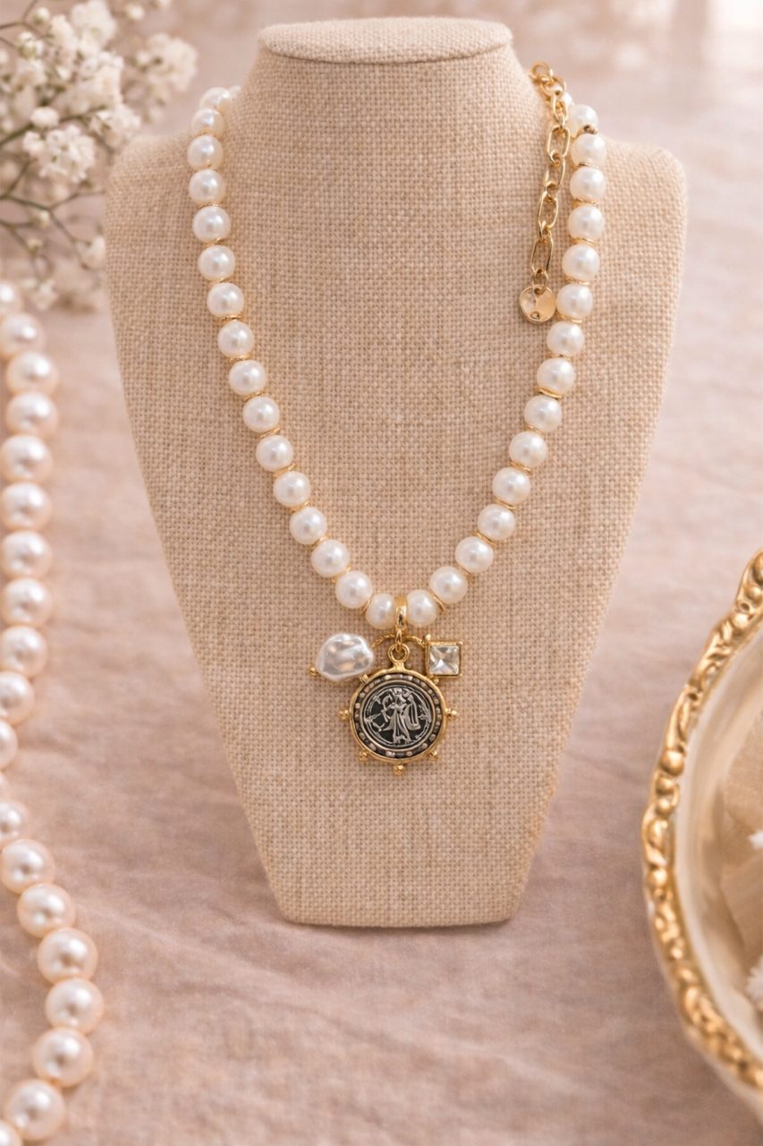 Pearl & Coin Necklace