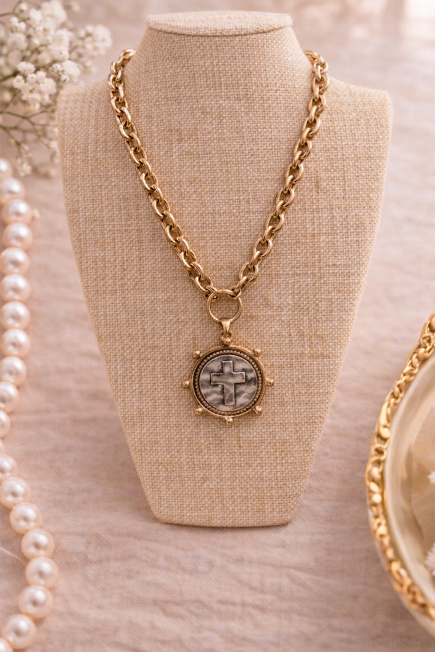 "Heritage Cross" Coin Necklace