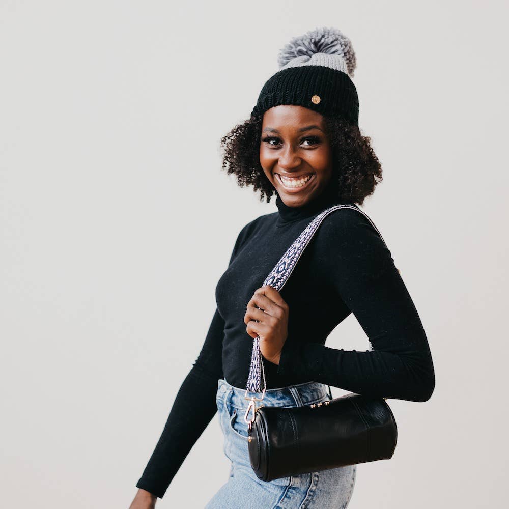 Pretty Simple Alpine Snow Beanie: Black/Gray