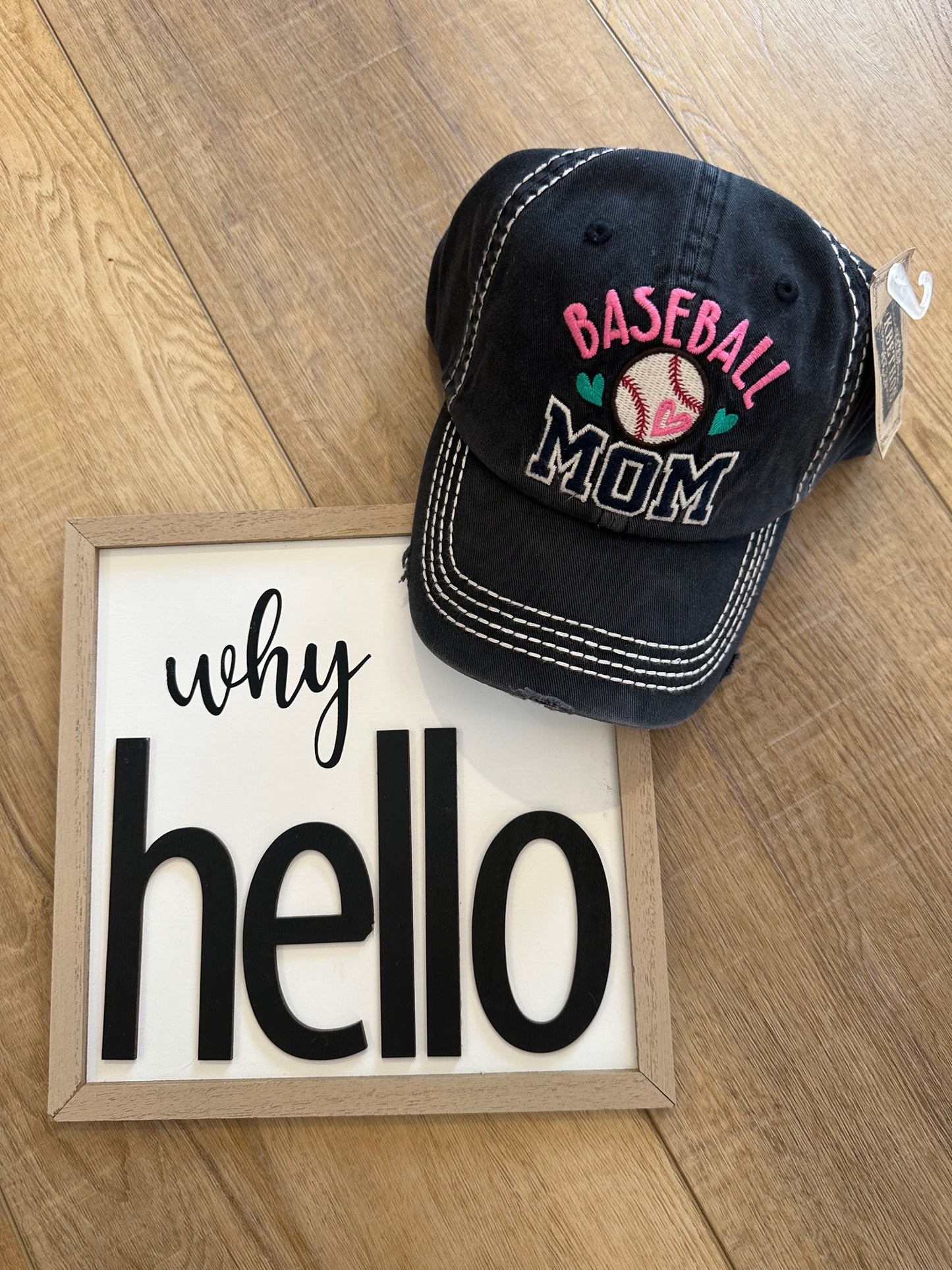 "Baseball Mom" Washed Vintage Distressed Ball Cap