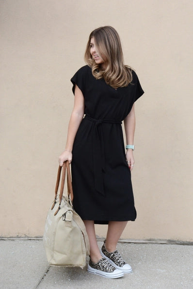 V-Neck Midi Dress
