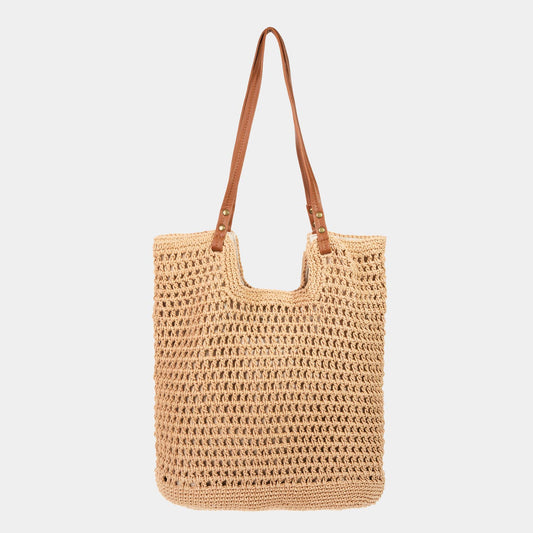 Straw Braided Rectangle Tote Bag