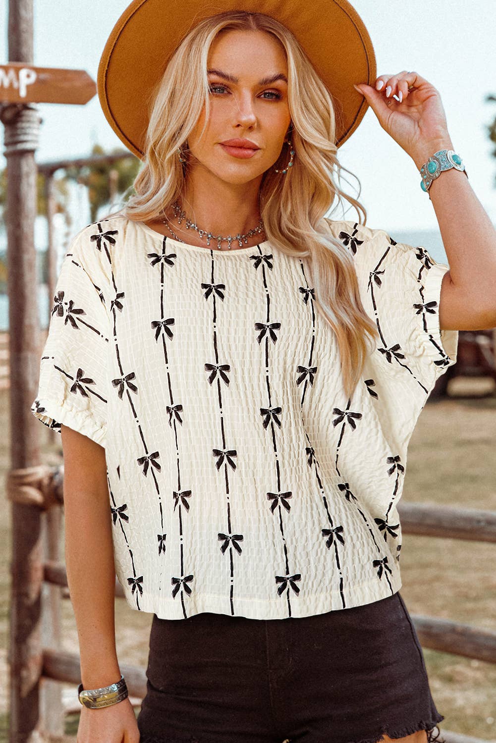 Bow-Print Blouse