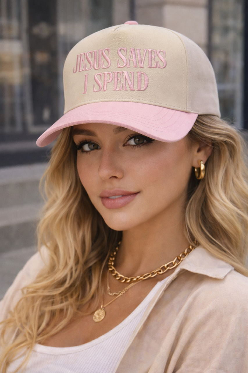 JESUS SAVES I SPEND Hat