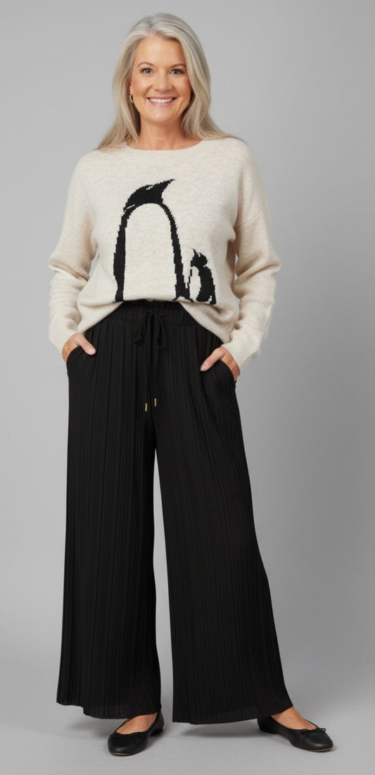 Knit Penguin Intarsia Sweater