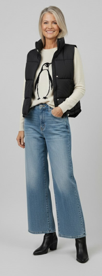 Knit Penguin Intarsia Sweater
