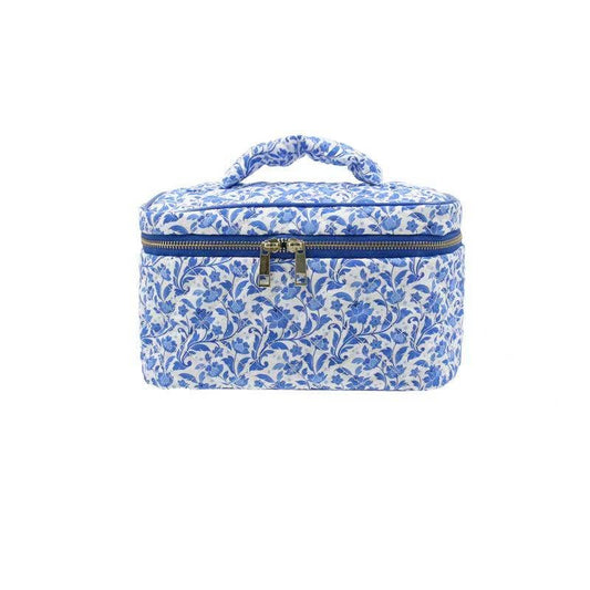 Quilted Cosmetic Travel Bag - Floral