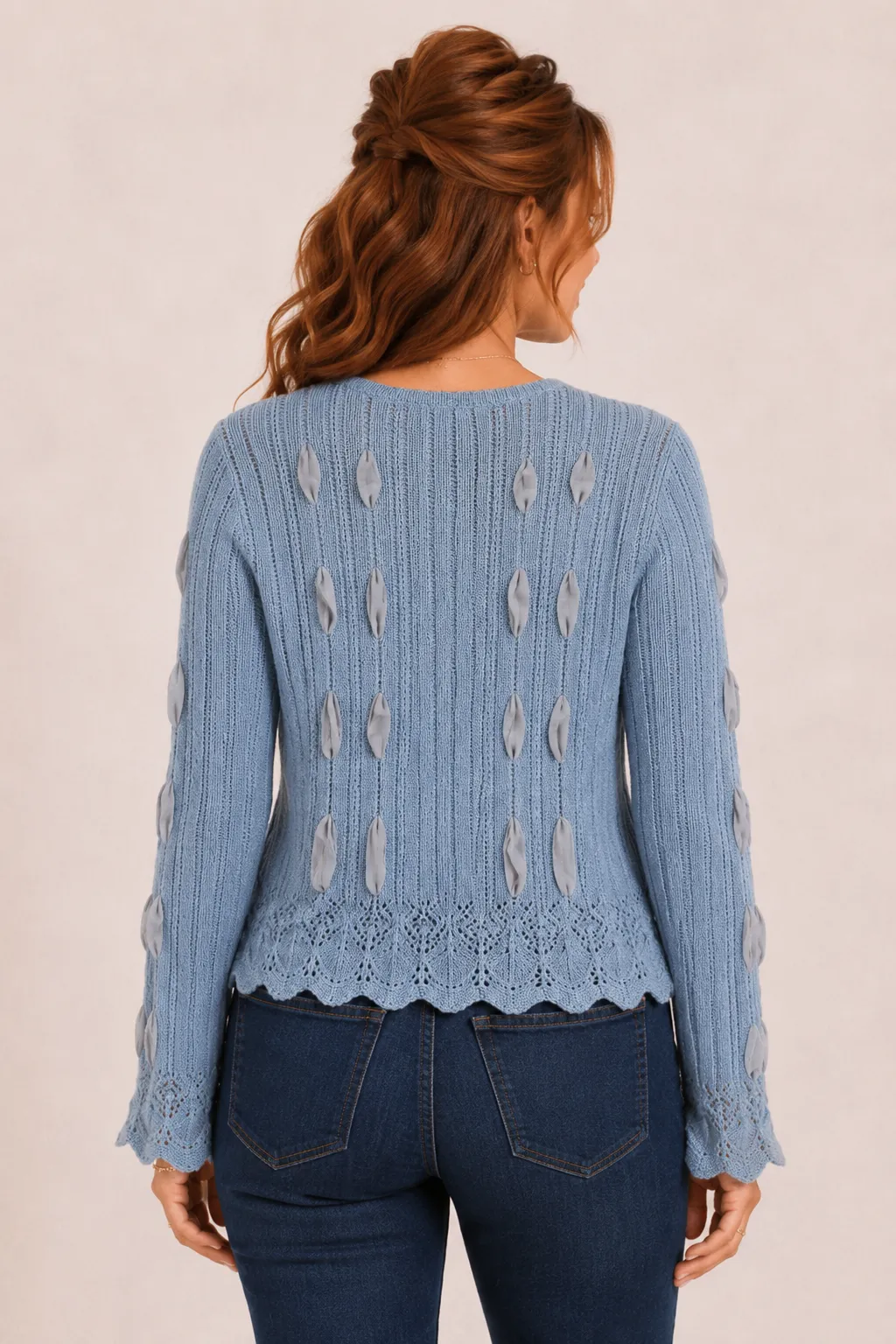 Blue Skies and Bow Ties Cardi