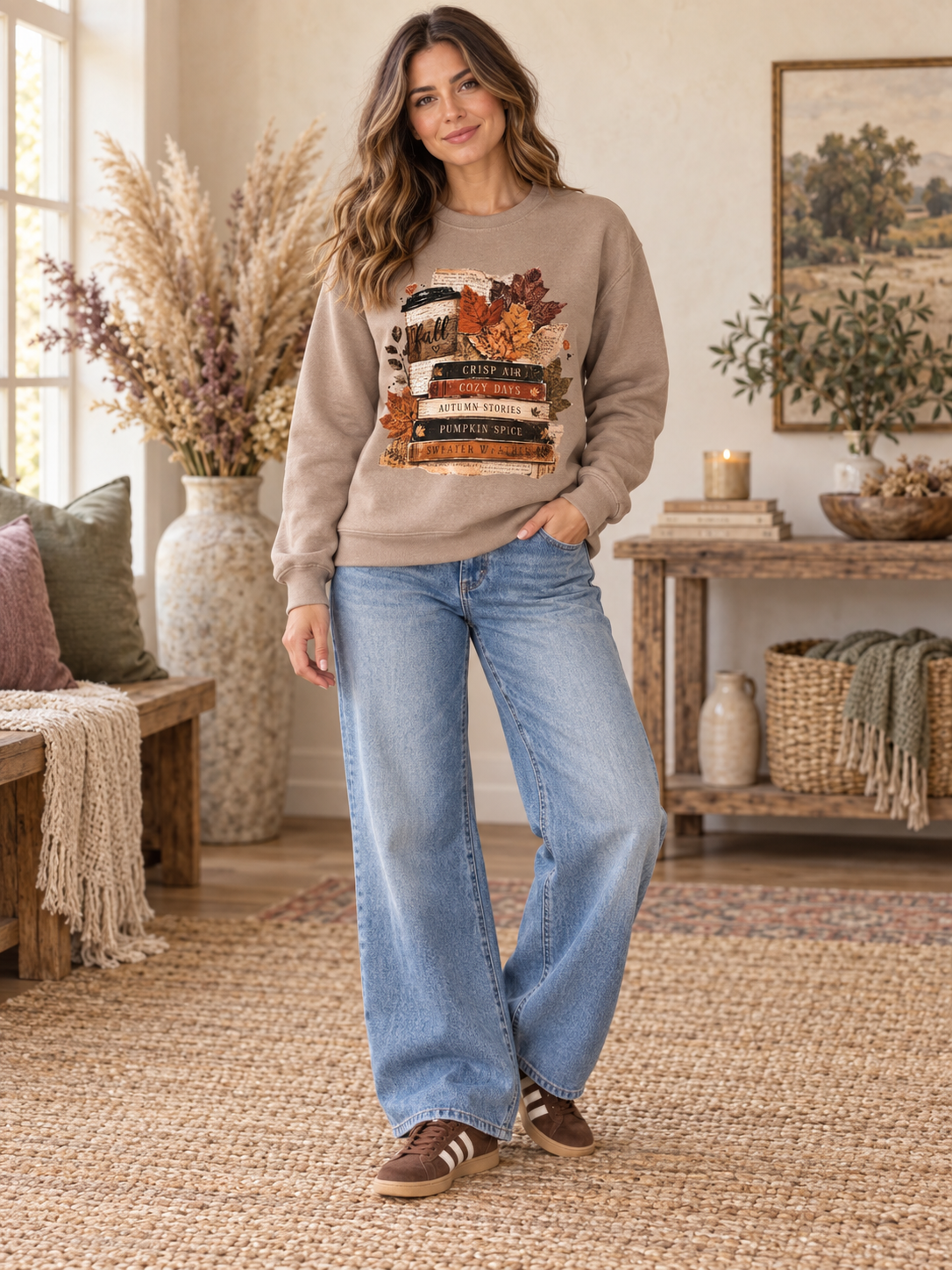 Crisp Air & Cozy Chapters Crewneck