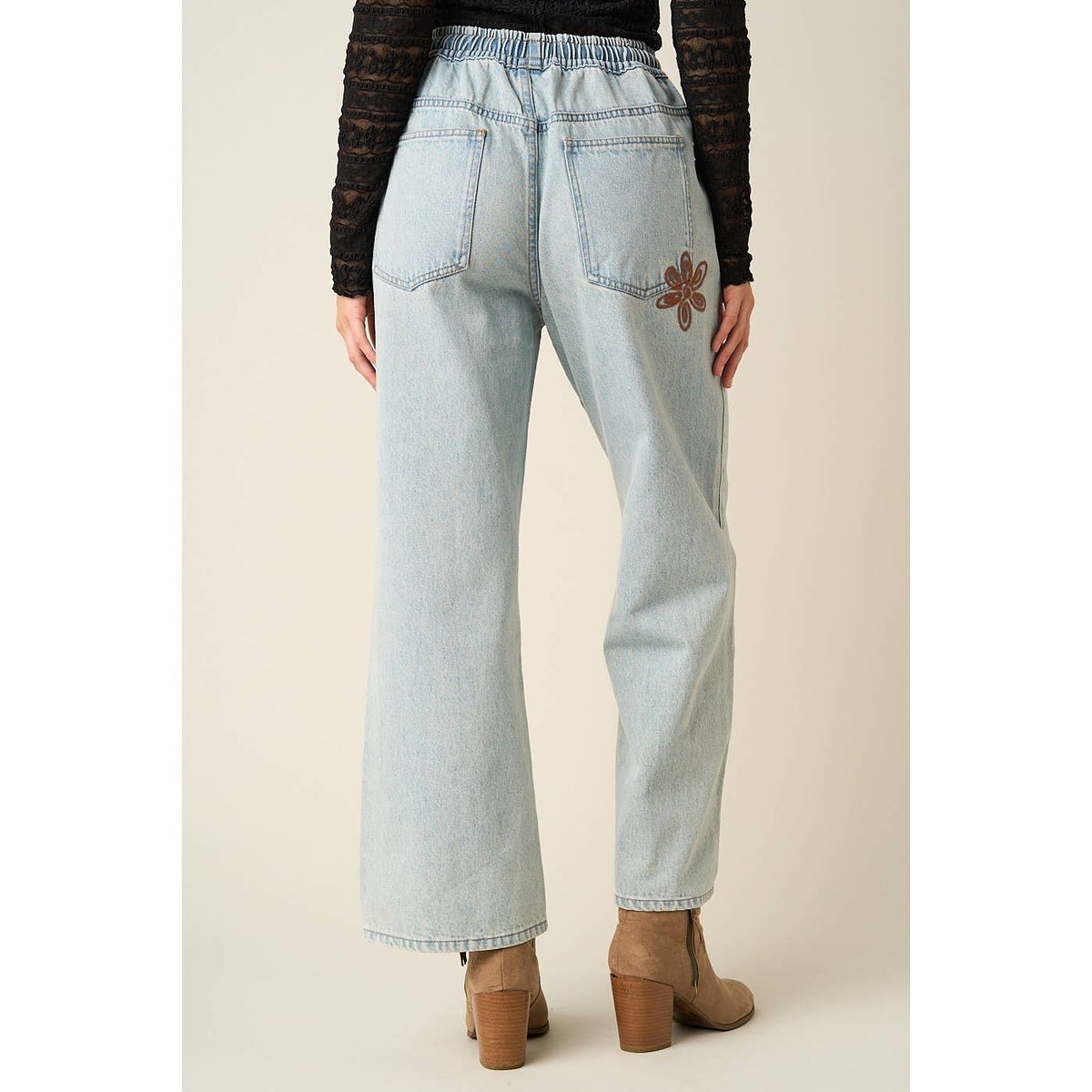 Petal Path Embroidered Jeans