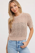 OPEN-KNIT CROP TOP