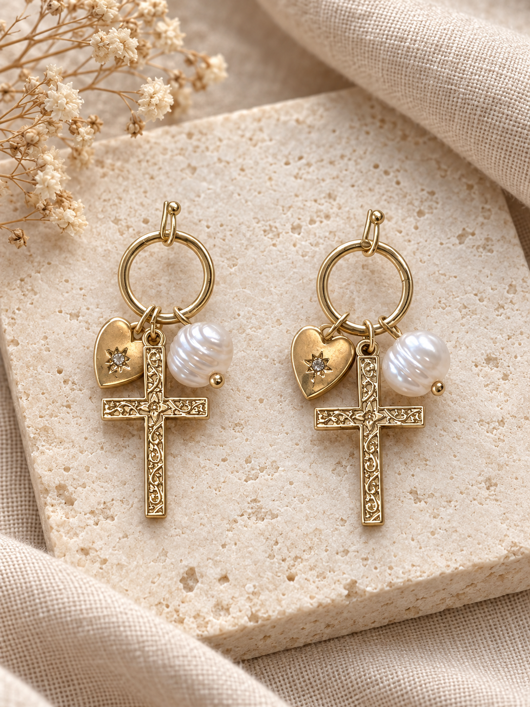 Faithfully Yours Charm Earrings