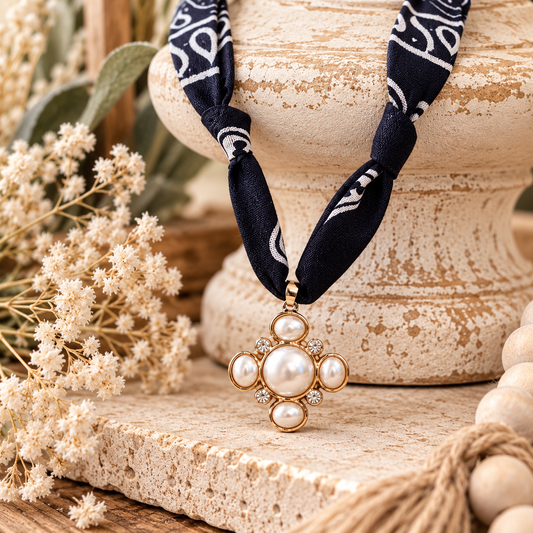 The Pearl & Paisley Scarf Necklace