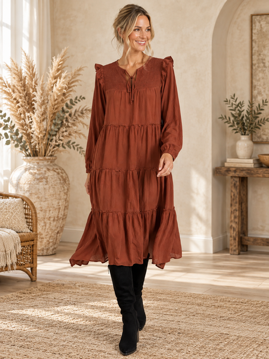 Autumn Romance Midi Dress