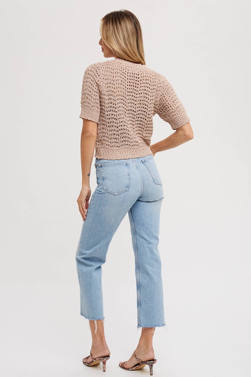 OPEN-KNIT CROP TOP