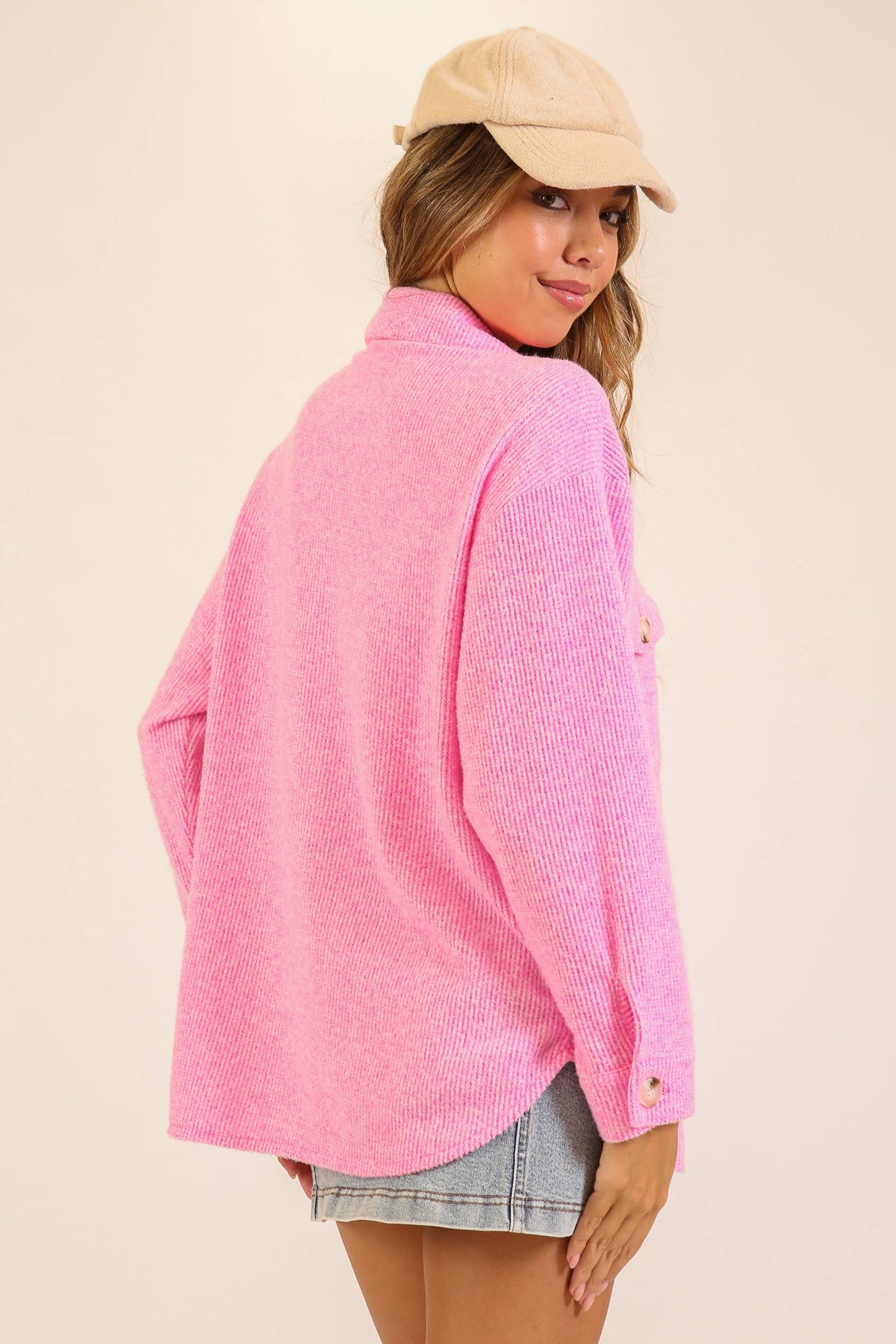Cozy Crush Waffle Knit Shacket