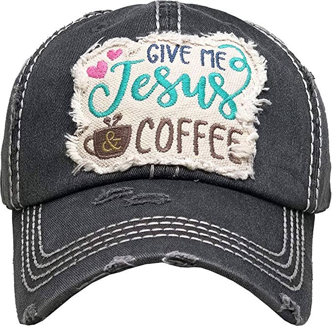 Vintage Patch Hat - Give Me Jesus & Coffee