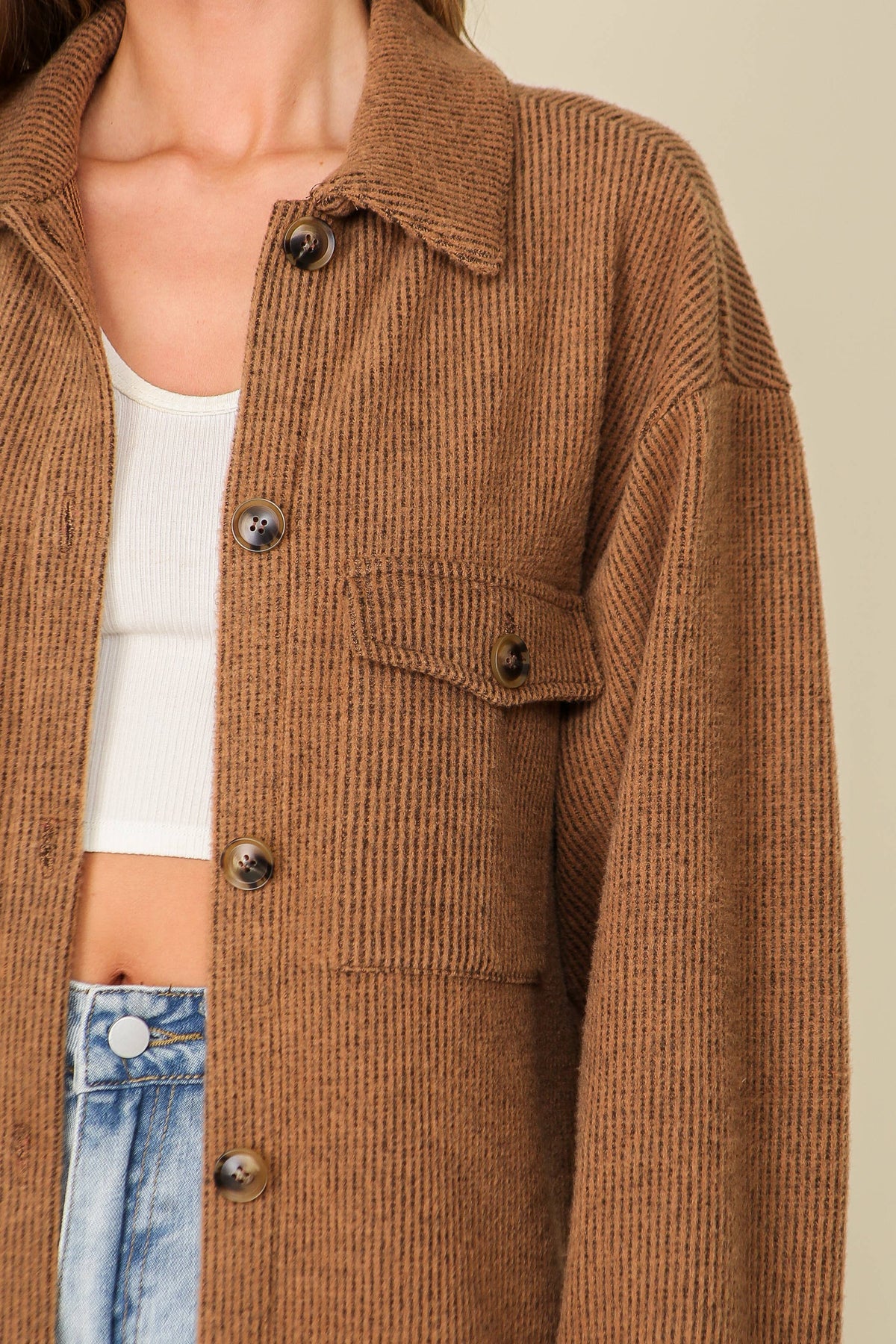 Cozy Crush Waffle Knit Shacket