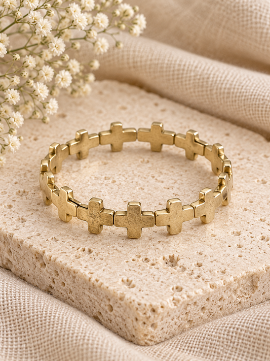 Golden Grace Cross Bracelet