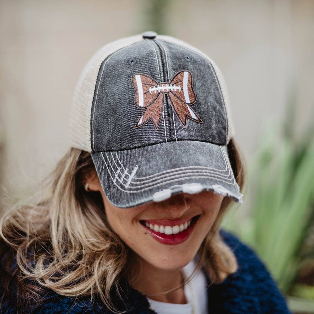 Football Bow Patch Trucker Hat
