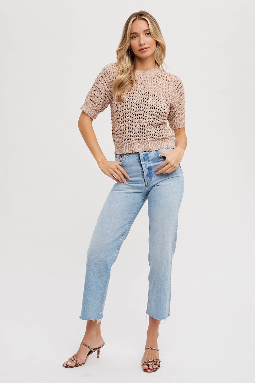 OPEN-KNIT CROP TOP