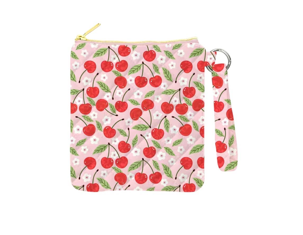 Quilted E-Reader Pouch - Cherries