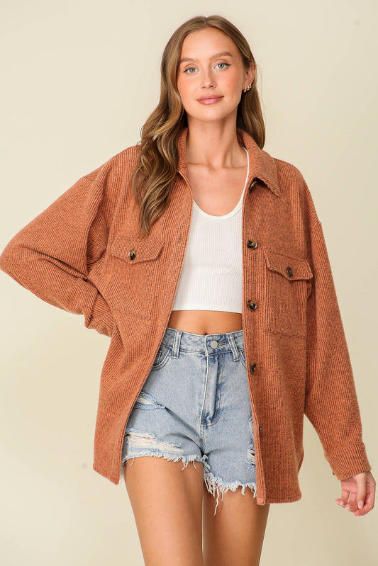 Cozy Crush Waffle Knit Shacket