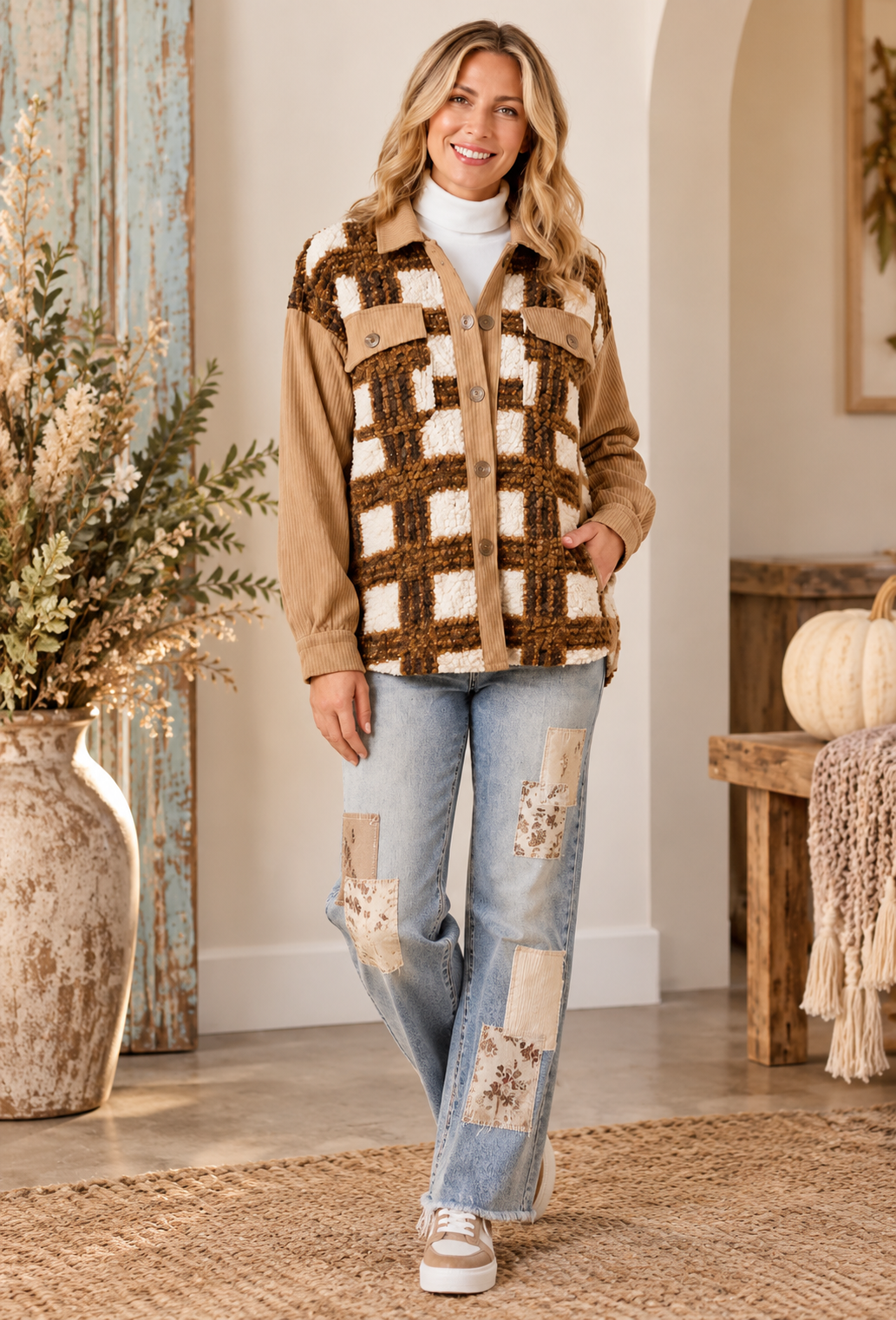Plaid Perfection Sherpa Jacket