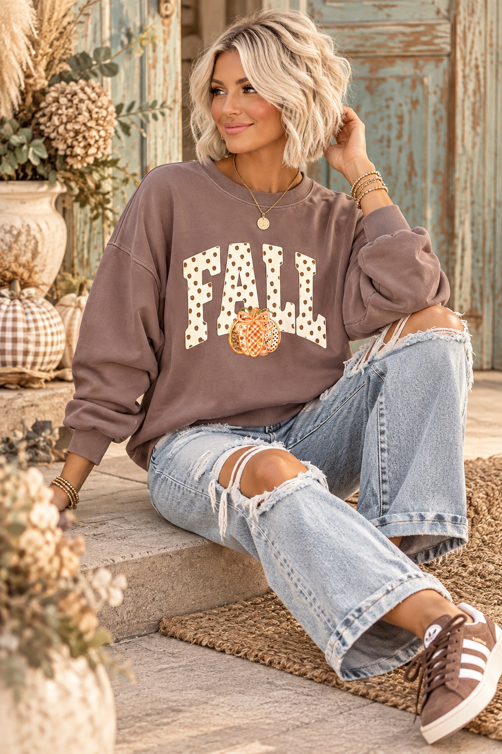 Fallin’ For Fall Polka Dot Crew