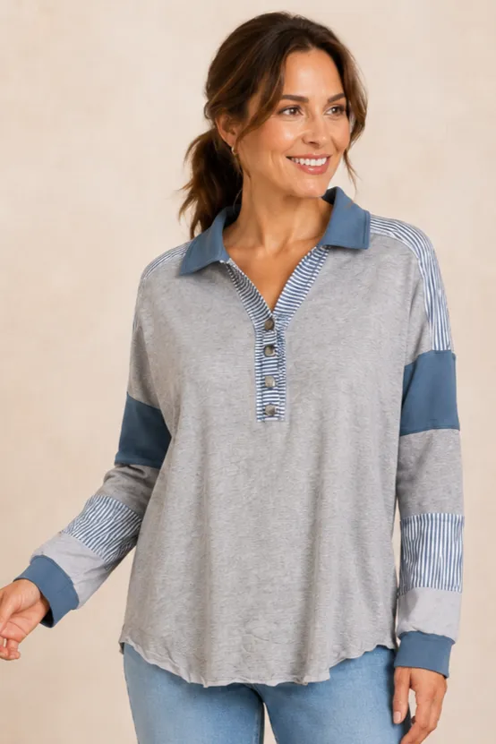 Coastal Charm Terry Pullover