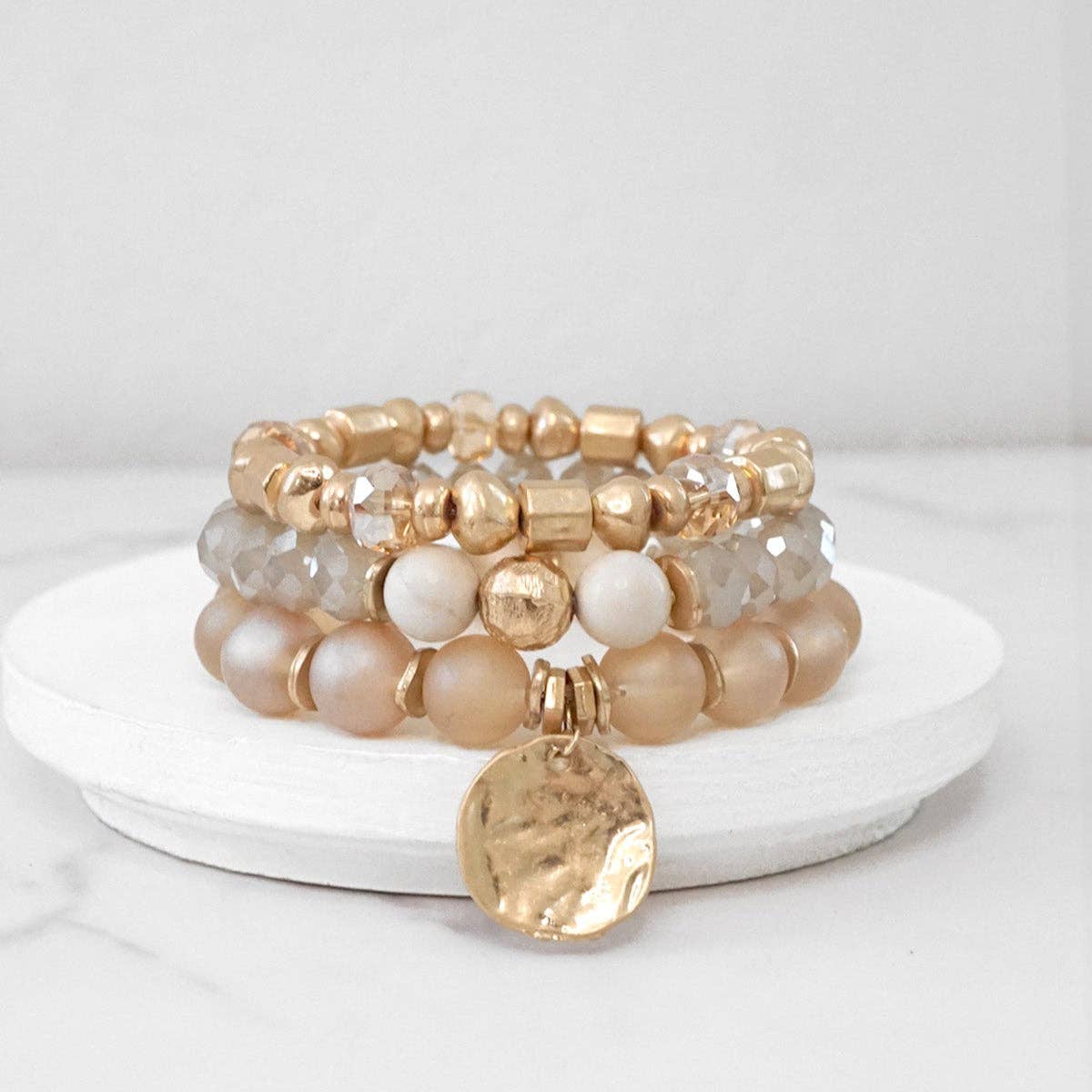 Boho Beads Coin Bracelet Set