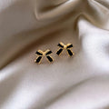 Black Bow Stud Earrings