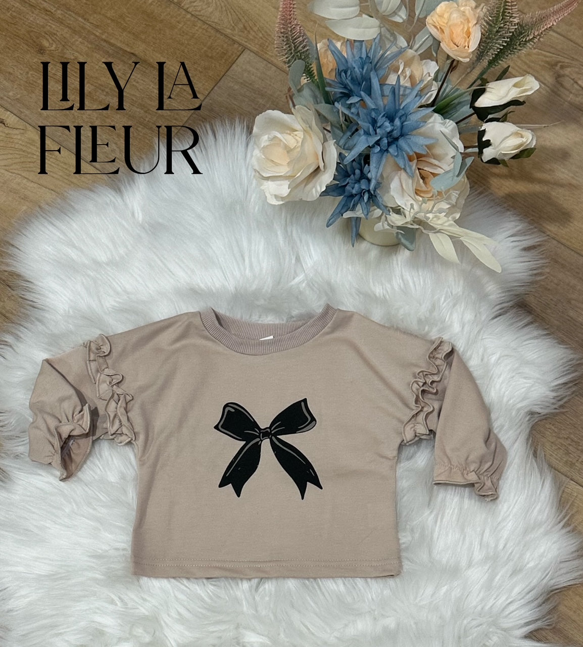 Bow Ruffled Long Sleeve Top