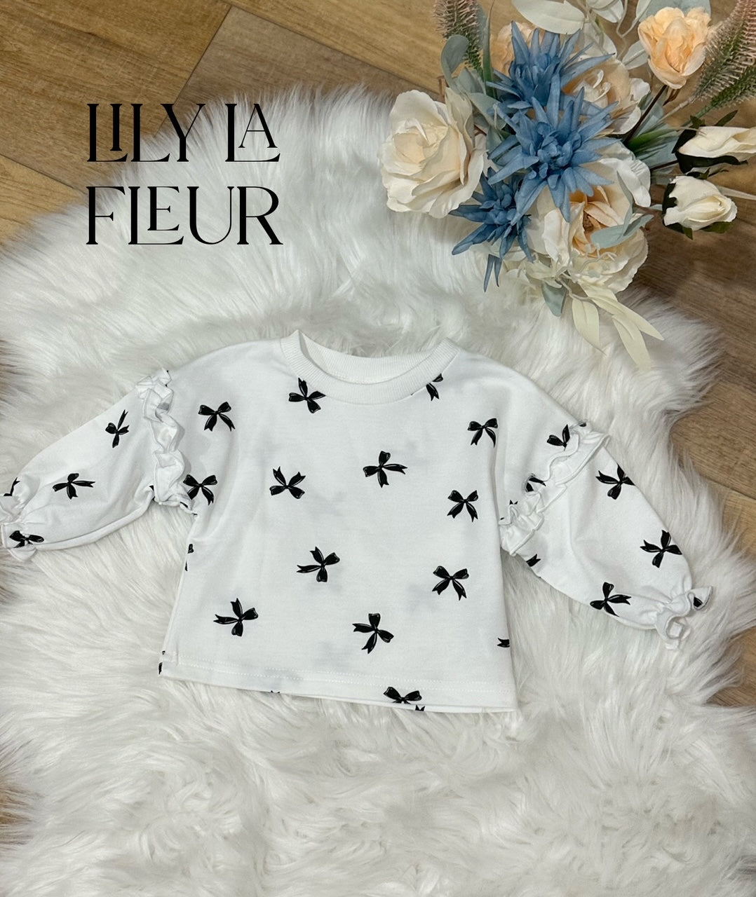 Bow Ruffled Long Sleeve Top