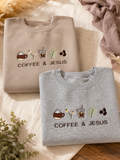 Coffee & Jesus Embroidered Crewneck