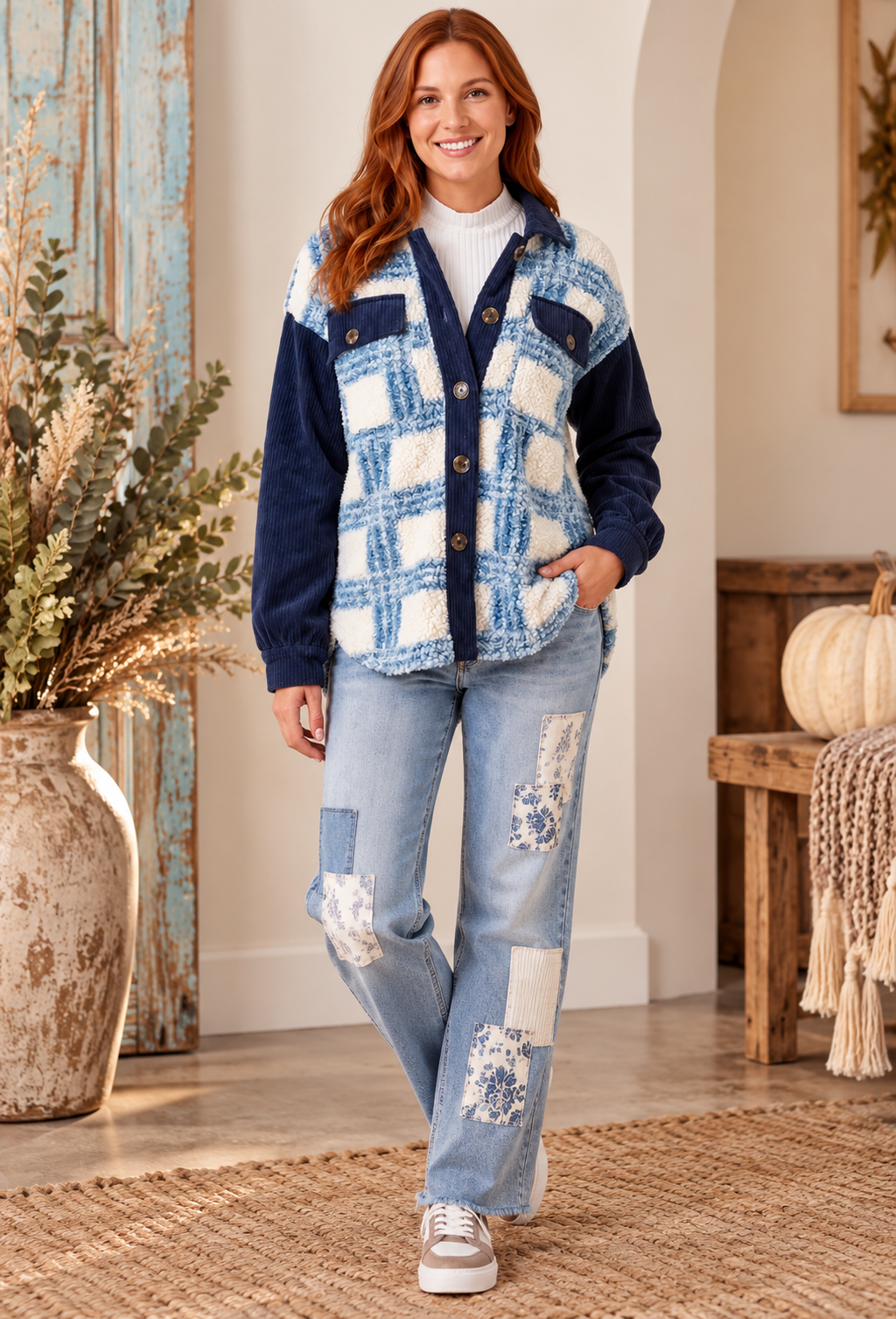 Plaid Perfection Sherpa Jacket