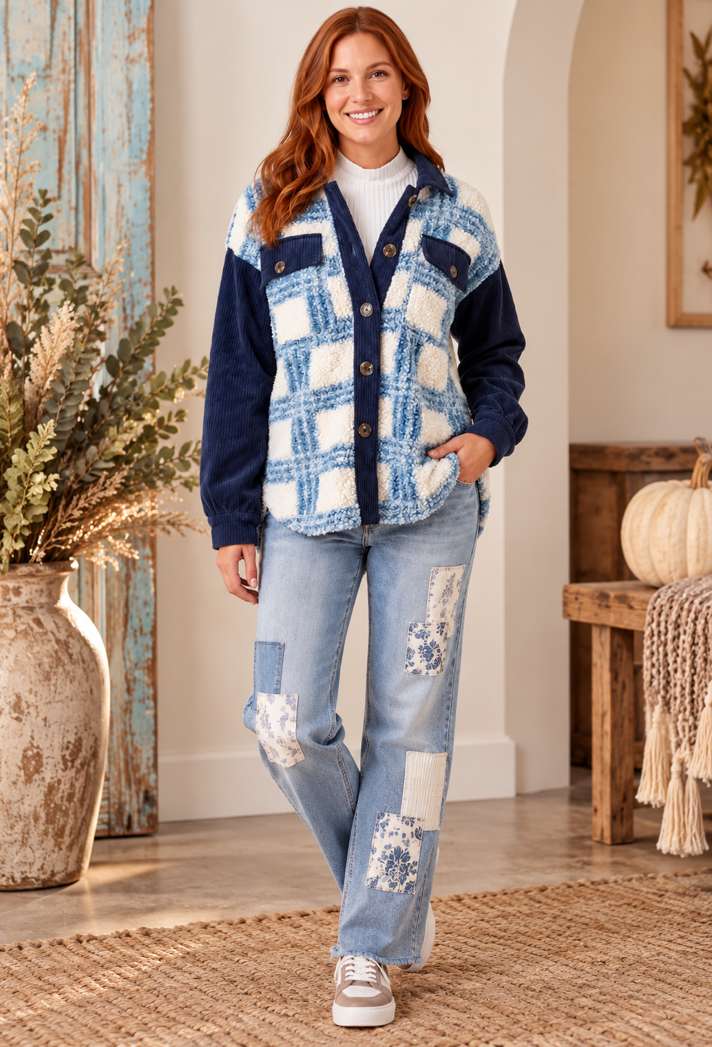 Plaid Perfection Sherpa Jacket