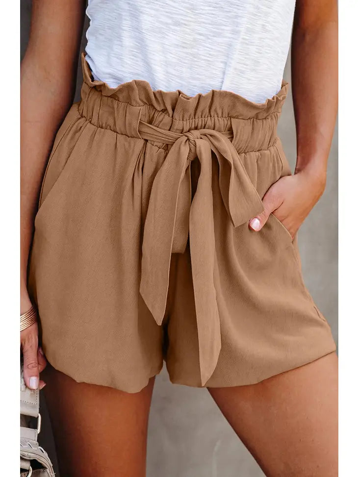 Tie Waist Casual Women Shorts