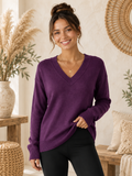 Plum Perfect V-Neck Sweater