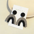 Arch Shaped With Magic Symbol Pattern Dangle Earrings