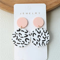 Strange Symbol Pattern Round Dangle Earrings
