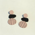 Brown & Black Color Round Dangle Earrings