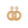 Bohemian Rattan Hoop Earrings