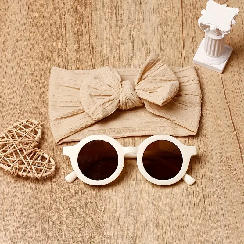 Girls Bow Headband and Sunglasses Set