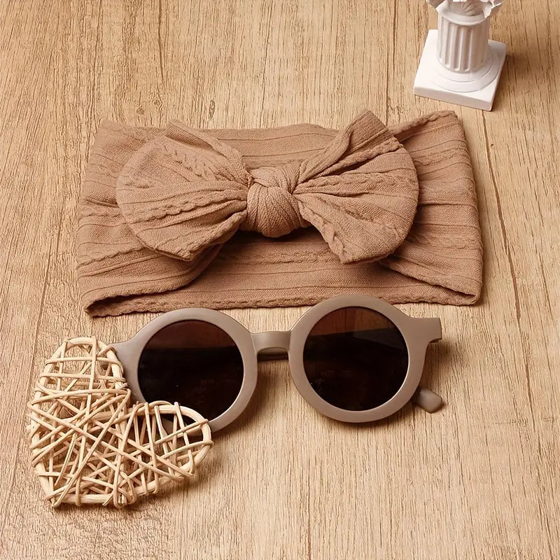 Girls Bow Headband and Sunglasses Set