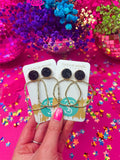 Glitter Top Round Hoops by Taylor Shaye Designs